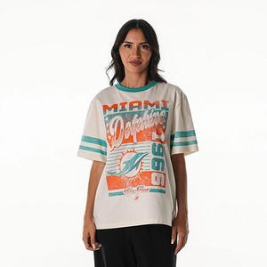 Женская футболка Miami Dolphins оверсайз кремового цвета The Wild Collective