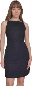 Женское мини-платье без рукавов Tommy Hilfiger с квадратным вырезом и высоким воротом, Sky Captain