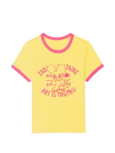 Графическая футболка Woos с контрастной окантовкой Zadig&Voltaire, желтый