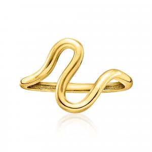 Асимметричное волнистое кольцо RS Pure от Ross-Simons из итальянского желтого золота 14 карат Rs Pure, желтый