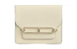 Рюкзак-кошелек Roulis из козьей кожи через плечо на пояс сумка клатч обычный женский I2 Nata кремовый белый HERMES