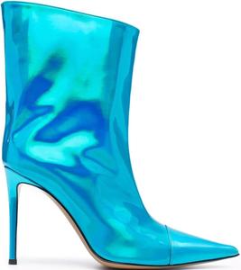 Женские короткие сапоги AACHEN с эффектом радужного перелива, модные элегантные свадебные низкие сапоги, большие размеры с заостренным носком из лакированной кожи для вечеринок, банкетов и подиума