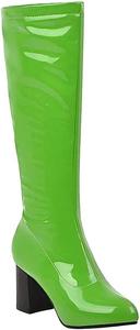 Женские высокие ботинки до колена из лакированной кожи, длинные ботильоны, осенне-зимний стиль, для женщин большого размера Generic, En8