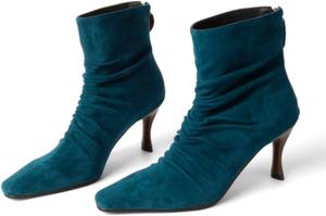 Женские ботильоны SHODENSE с небольшим каблуком-китен, замшевые, с квадратным носком, молнией и плиссировкой, короткие ботинки с каблуком 3 дюйма, платьевые ботильоны до середины голени, удобные, в ретро-стиле, для офиса, размеры 4-11 US, Suede Blue