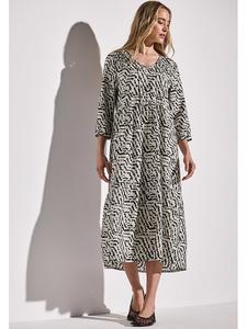 Платье до колена Street One, бежевый/черный