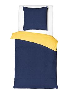 Комплект постельного белья из двух частей, двусторонний, из перкаля, 135x200 см, двухцветный, темно-синий/желтый JACK, 135x200 см
