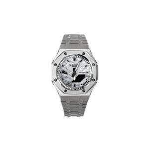 Часы Casio G-Shock Analog-Digital 2100 Series, арт. GA-2100-1A1, серебристый/метеоритный серый