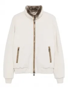 Куртка на молнии с меховой отделкой Moorer, нейтральный