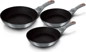 Набор сковород Moonlight 20-24-28 см, индукционная алюминиевая, антипригарное покрытие, титаново-серый Berlinger Haus