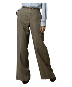 Клетчатые брюки прямого кроя Kocca, коричневый