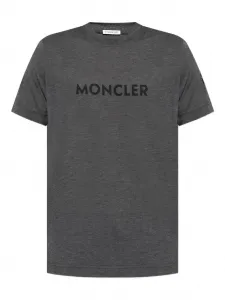 Футболка с короткими рукавами и принтом логотипа MONCLER, серый