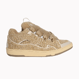 Кроссовки Lanvin Curb Raffia Sneakers 'Natural', желто-коричневый
