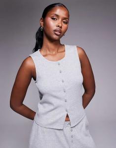 Жилет Weekend Collective в рубчик, цвет «серый вереск» — часть комплекта Asos Weekend Collective