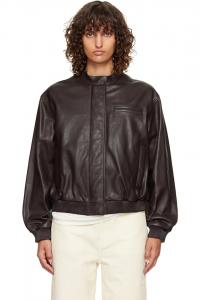 Loulou De Saison Куртка-Бомбер из коричневой кожи Marlow