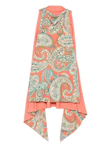 Платье миди с принтом пейсли Etro, оранжевый