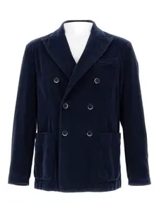 Двубортный вельветовый блейзер Barena, синий