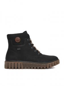 Женские ботинки Rieker из экокожи на рифленой подошве, черный