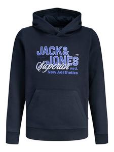 JACK & JONES Junior Толстовка с капюшоном JJELOGO SWEAT HOOD JNR в темно-синем цвете