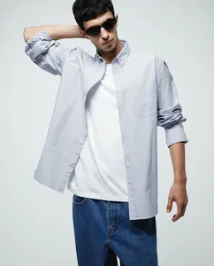 Рубашка в полоску оксфорд Sfera, синий