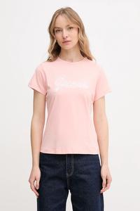 Хлопковая футболка Guess, розовый