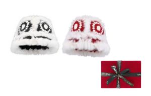 MUSTKOO Панама из смеси кроличьего меха Унисекс, MH-6221 Black Red Gift Box Set