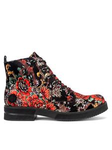 Ботинки женские Rieker с принтом, красный/черный