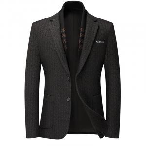 VanCamel Мужской деловой костюм черного кофейного цвета, утепленный