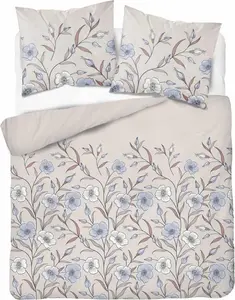 Постельное белье, фланелевое, теплое, зимнее 160х200 5633a Серый, цветочный Detexpol