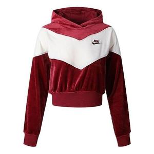 Свитер splicing hooded knitting short sweatshirt red Nike, красный