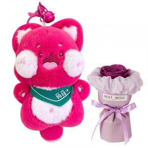 Мягкая кукла-брелок Meow высотой 13 см Jinnew, розовый