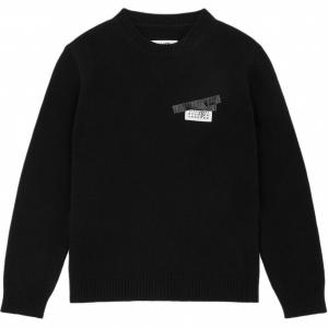 Свитер с логотипом на груди MM6 Maison Margiela, черный