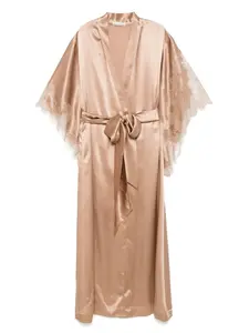 Шелковый халат Carine Gilson, коричневый