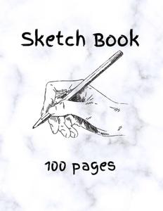 Sketchbook: 100 Pages for Drawing, Doodling, Painting and More, 8.5x11, Marble Cover (Independently published)