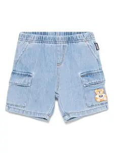 Шорты с вышивкой Teddy Bear Moschino Kids, синий