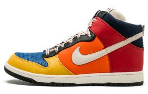 Кроссовки для скейтбординга Dunk мужские с высоким верхом красно-оранжево-желтые Nike