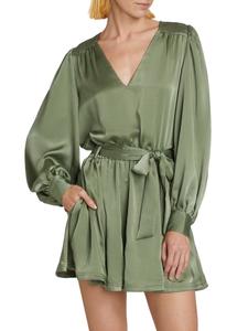 Мини-платье Montana Satin с завязками на талии Ramy Brook, цвет Dark Sage