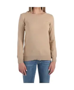 Свитер с круглым вырезом и клетчатыми деталями. Barbour, коричневый