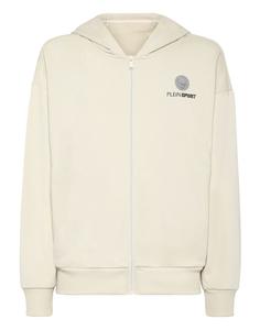 Plein Sport Худи на молнии 'Scratch' в бежевом цвете