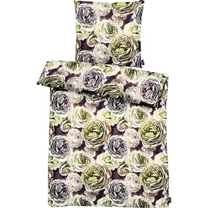 Постельное белье APELT "Беатрис", эксклюзивный крупноформатный цветочный дизайн - модный тренд, цвет beere/grün