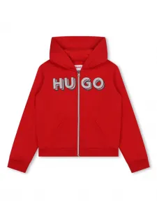 Кардиган на молнии с логотипом HUGO KIDS, красный