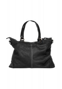 Шопер, натуральная кожа, сделано в Италии Cluty, черный