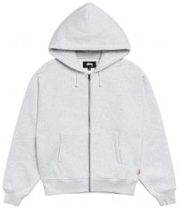 Худи Stussy с рукавами реглан и застежкой-молнией, серый