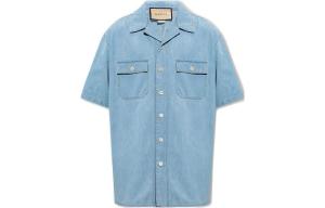 Рубашка мужская синяя Gucci, синий