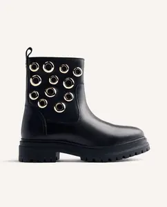 Женские кожаные ботинки с перфорацией и мягкой стелькой Gioseppo, черный