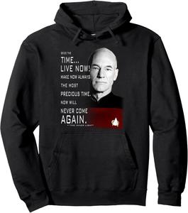 Толстовка с цитатой из сериала «Звездный путь: Следующее поколение» о капитане Пикарде, черная Star Trek