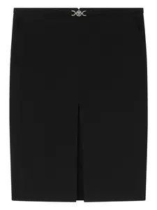 Шерстяная юбка миди Versace, черный