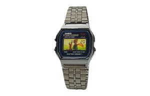 CASIO Кварцевые часы унисекс с черным циферблатом на стальном браслете