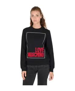 Черная толстовка с круглым вырезом и уникальным дизайном. Love Moschino, черный