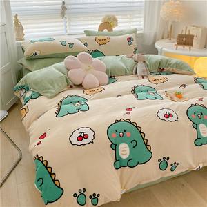 Yalu Пододеяльник 150х200 см из велюра, антистатичный, без ворса, цвет Dinosaur Yellow