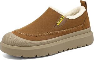 Мужские зимние ботинки ZPLMIDE, снегоходные, на платформе, коричневые короткие, теплые и удобные, с меховой подкладкой, для дома и улицы